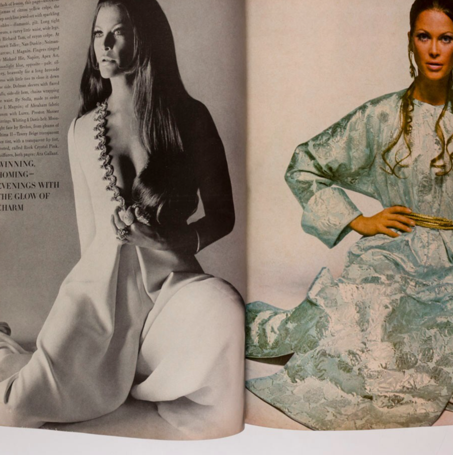 Lauren Hutton TINA AUMONT Norman Parkinson VOGUE August 1968 Veruschka HORST vtg