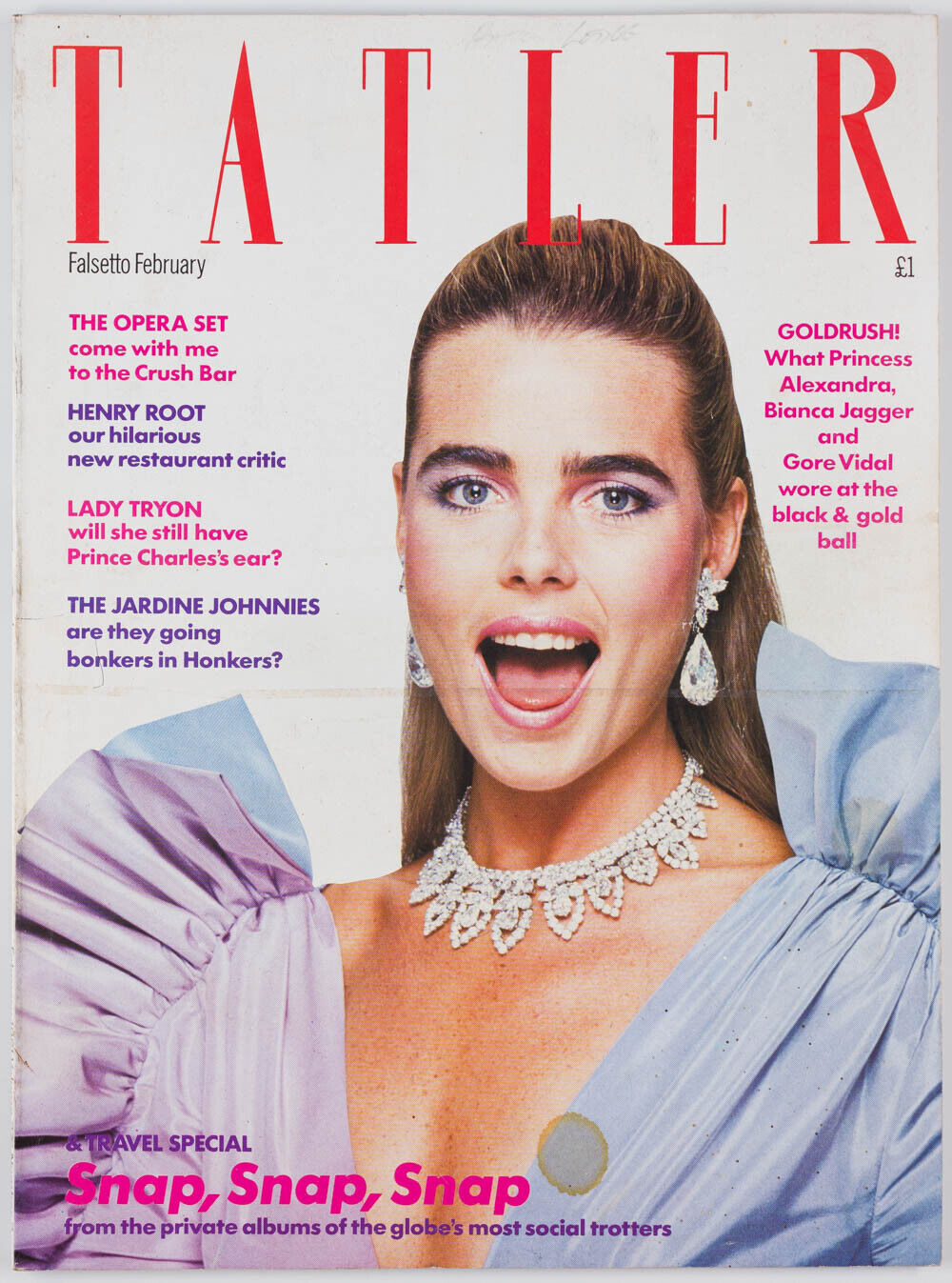 MARGAUX HEMINGWAY Bianca Jagger GORE VIDAL Princess Alexandra TATLER magazine UK