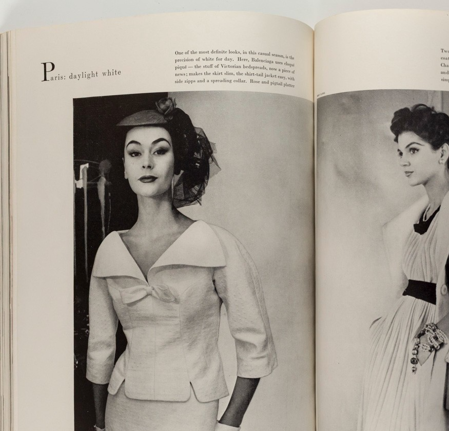Nina de Voogt HEPWORTH Givenchy BALENCIAGA Rene Gruau BACALL Vogue April 1954 UK