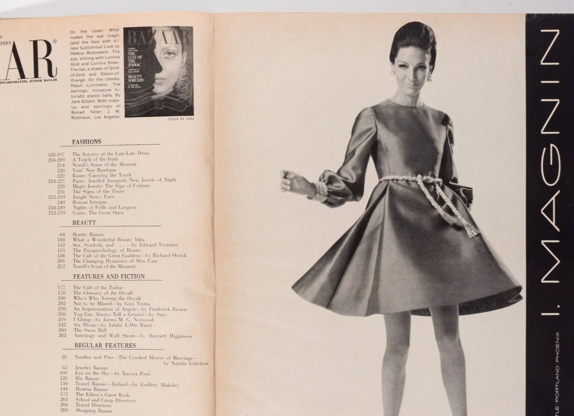 OCCULT Zodiac Cult OLIVIA HUSSEY Harpers Bazaar 1968 October DONNA MITCHELL Hiro