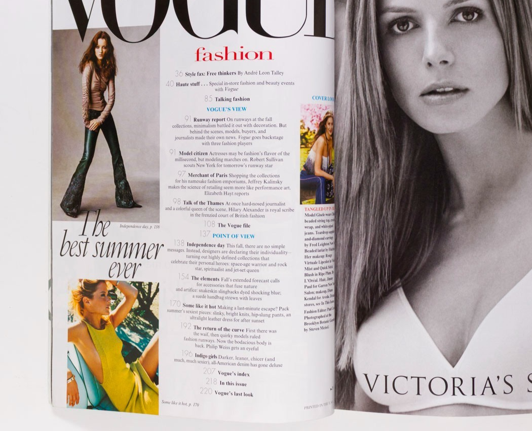 Gisele IRVING PENN Audrey Marnay US VOGUE July Fall 1999 KATE MOSS Madonna GARBO