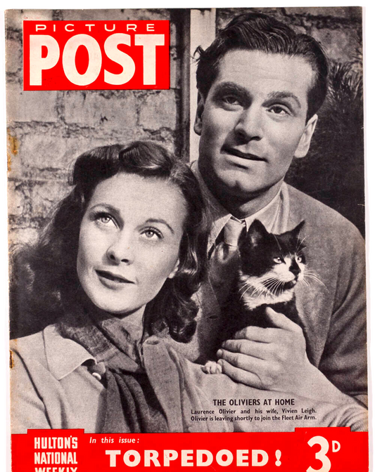 VIVIEN LEIGH Laurence Olivier CAT Wartime WWII issue PICTURE POST magazine VTG