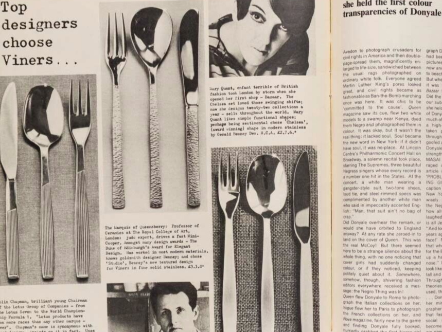Donyale Luna PETER KNAPP Mary Quant SNOWDON  Sunday Times magazine 10 April 1966
