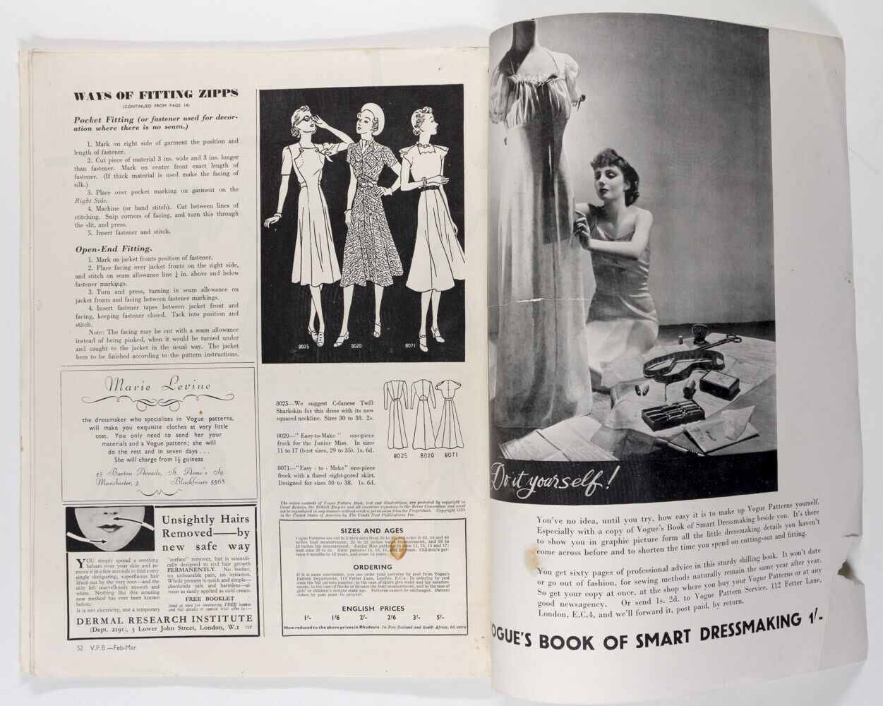 VOGUE PATTERN BOOK magazine 250 Dress Resort Couture designs MARCH 1939 WW2 30s