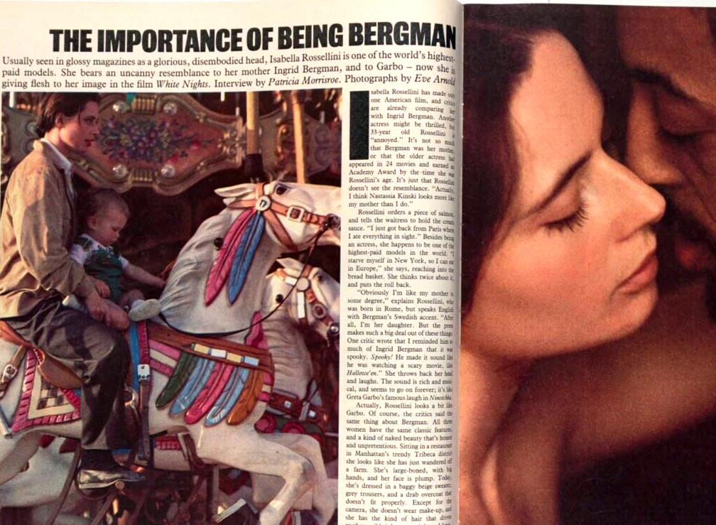 Isabella Rossellini ROGER MAYNE Barry Lewis SUNDAY TIMES magazine February 1986