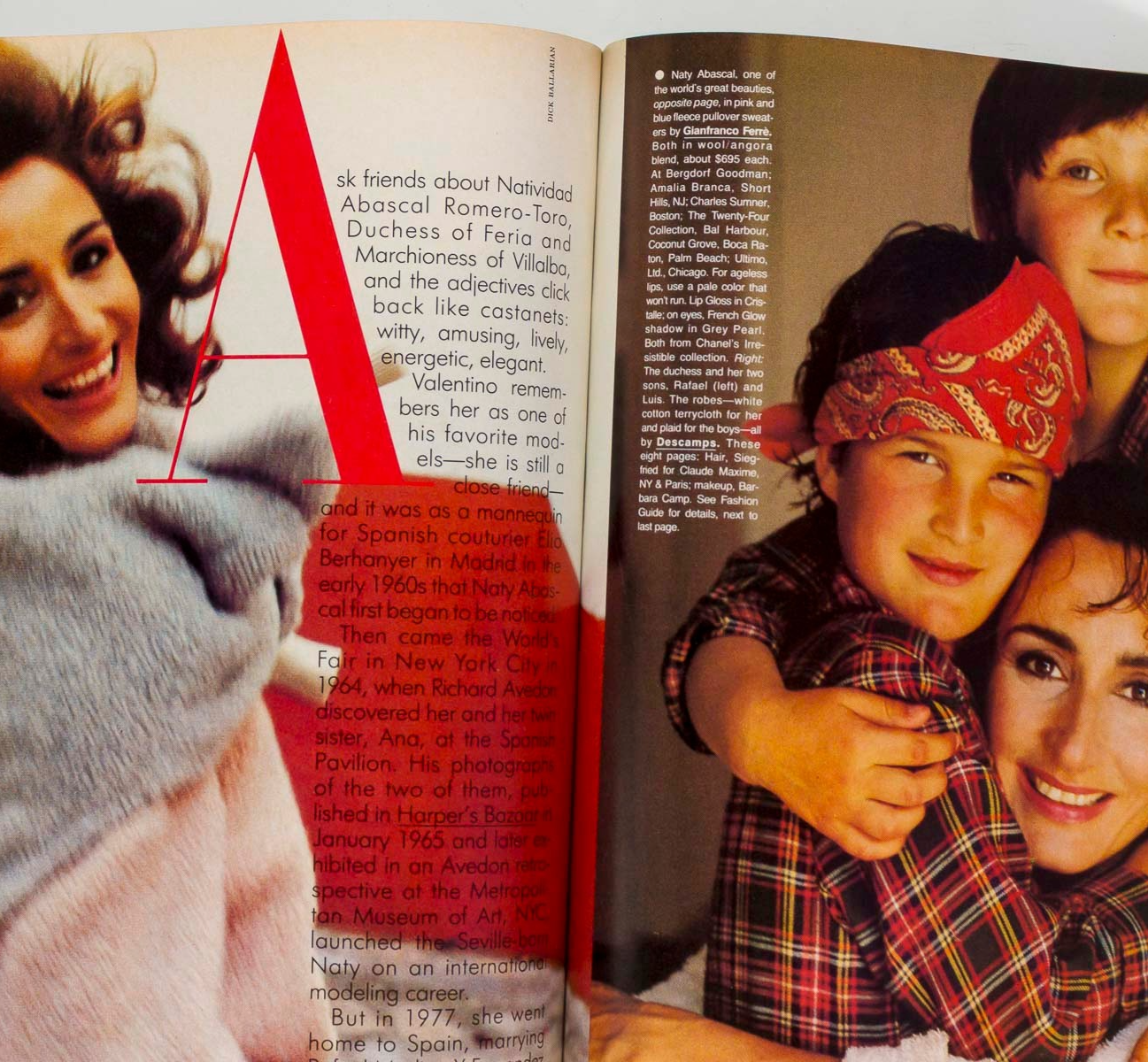 LINDA EVANS Ali MacGraw JOAN COLLINS US Harper's 1986 August JACQUELINE DE RIBES