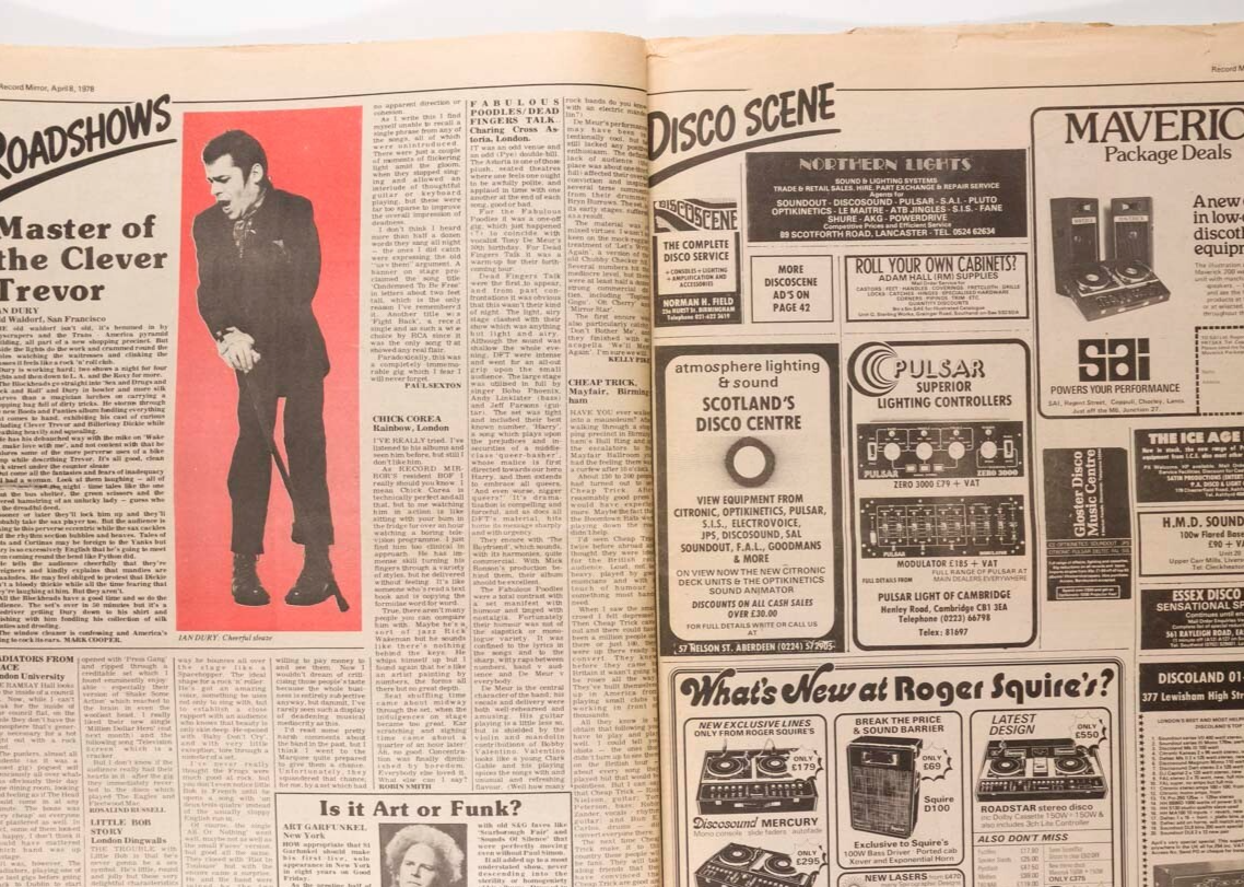 Sid Vicious NANCY SPUNGEN Japan RECORD MIRROR magazine 8 April 1978 Phil Collins