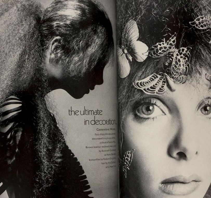 Cecil Beaton THEA PORTER Jean Shrimpton PENELOPE TREE Loewe VOGUE December 1970