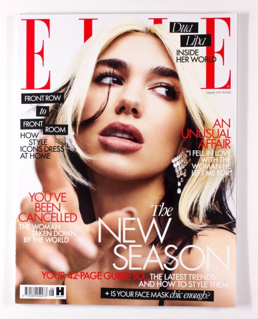 DUA LIPA August 2020 ELLE MAGAZINE Front row room ROISIN MURPHY Susie Bubble UK