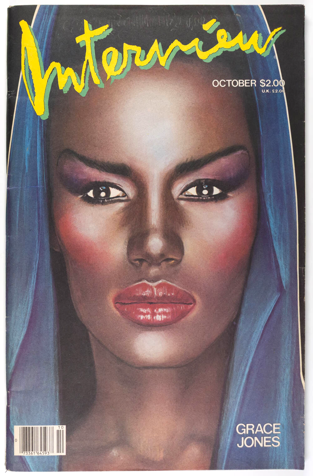 GRACE JONES Keith Haring ROBERT MAPPLETHORPE Interview magazine 1984 October VTG
