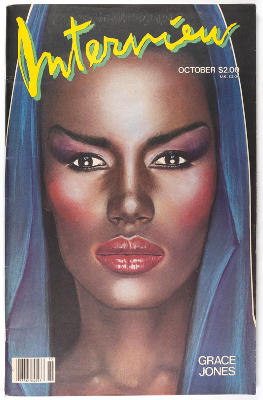 GRACE JONES Keith Haring ROBERT MAPPLETHORPE Interview magazine 1984 October VTG