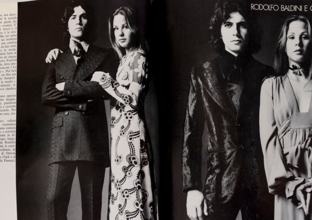 Helmut Berger ANTONY PRICE Marisa L'UOMO VOGUE October 1970 no 8 ANDREA CASCELLA