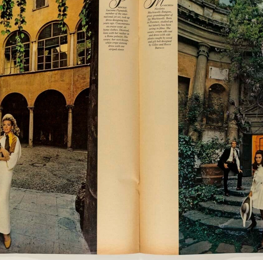 Benedetta Barzini VALENTINO Irene Galitzine MIRELLA HAGGIAG Telegraph magazine