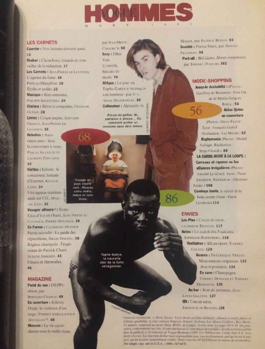 Aidan Quinn JOHNNY DEPP Ellen Von Unwerth VOGUE HOMMES March 1995 Bill Gates VTG