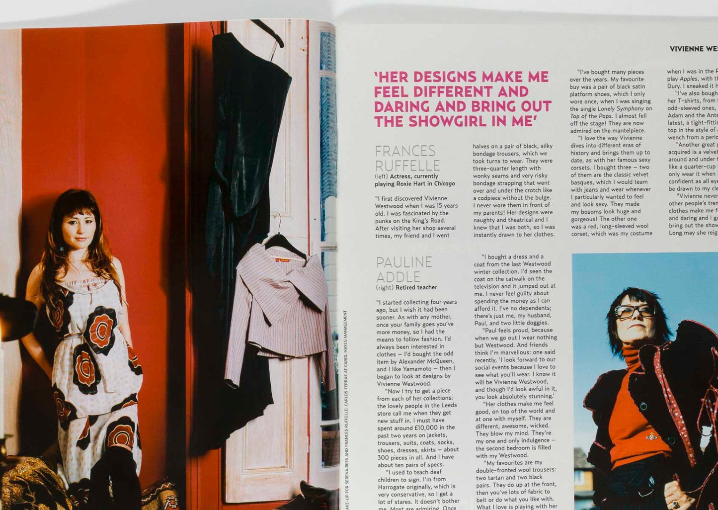 Vivienne Westwood CORA CORRE Annabel Birley Goldsmith TIMES magazine March 2004