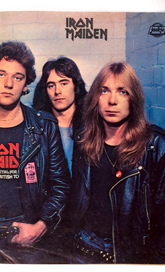 IRON MAIDEN POSTER Paul D'anno NWOBHM vtg 1980's JACKIE magazine UK Steve Harris
