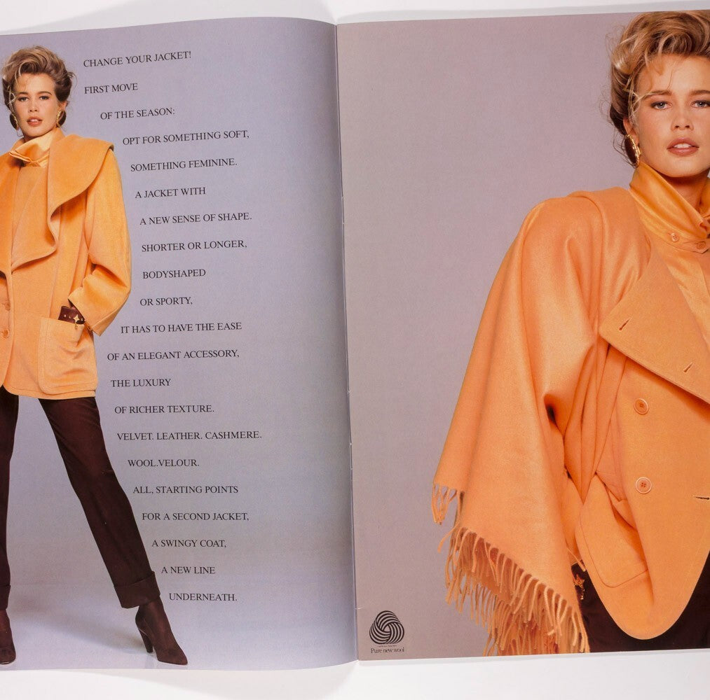 Claudia Schiffer ESCADA Fall 1990 LOOKBOOK catalogue YASMEEN GHAURI Gail Elliott