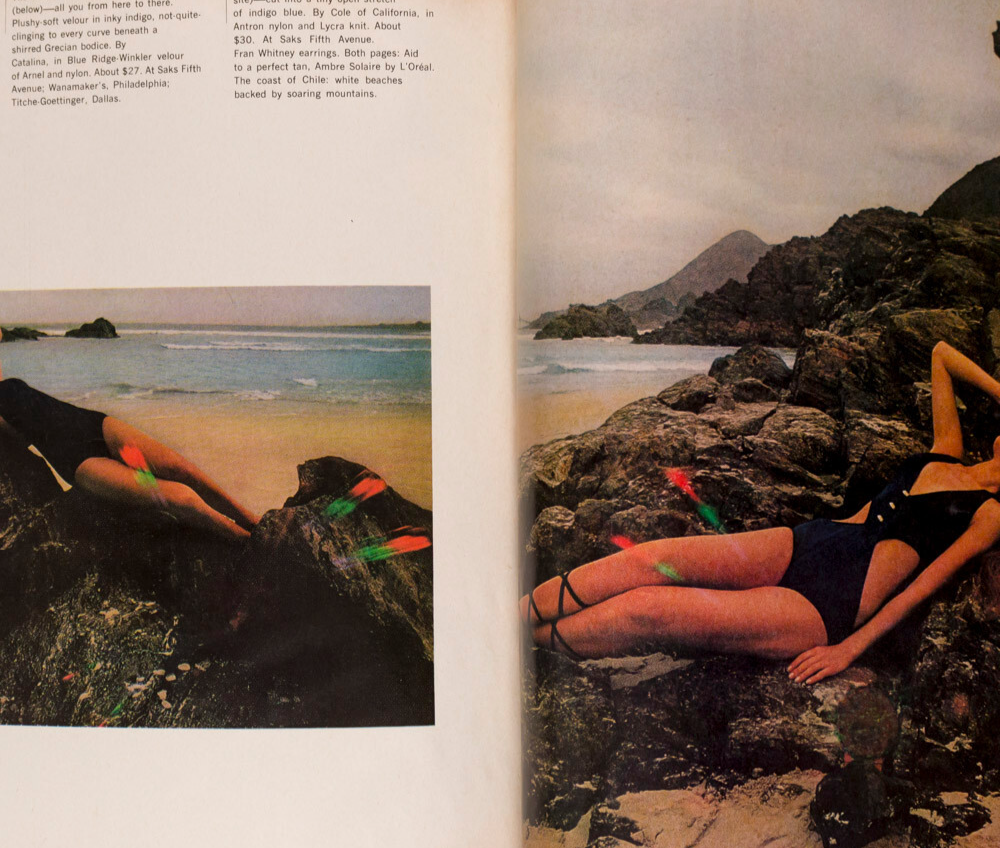 Heide Wiedeck EASTER ISLANDS Chile BILL BRANDT Harpers Bazaar May 1970 vtg INDIA