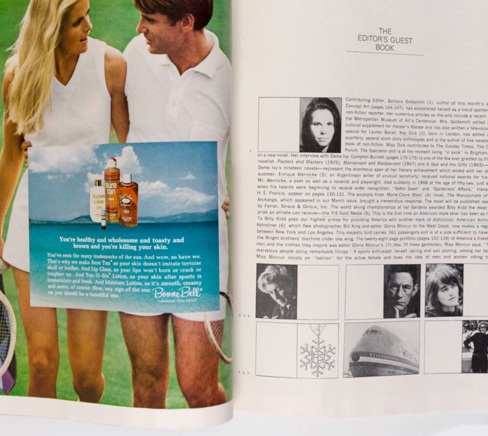 LAUREN HUTTON Art Shamsky ARTHUR ASHE Harper's Bazaar May 1970 Mark Spitz RIZZO