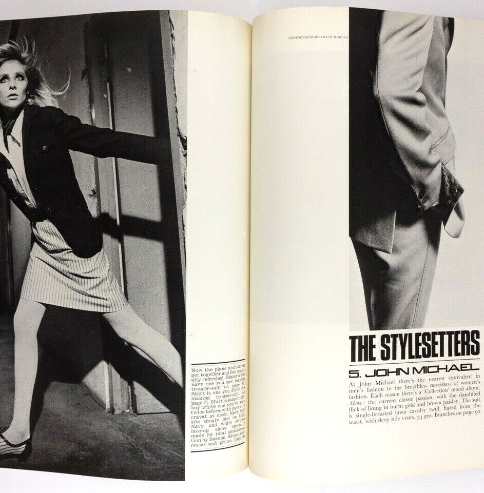 Max Maxwell HELMUT NEWTON Jill Kennington QUEEN MAGAZINE Jan 1966 BRIDGET RILEY