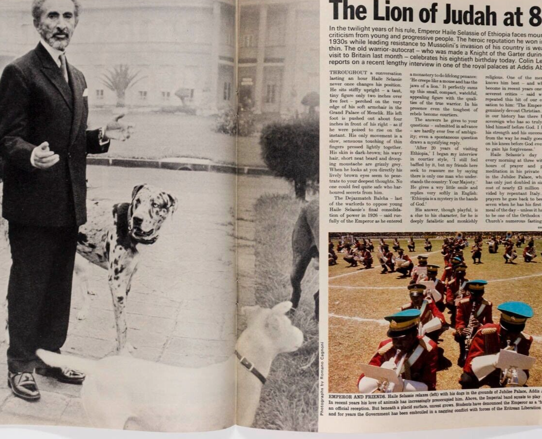 HAILE SELASSIE Ethiopia JOHN CHILTON FEETWARMERS Ghost trains OBSERVER magazine