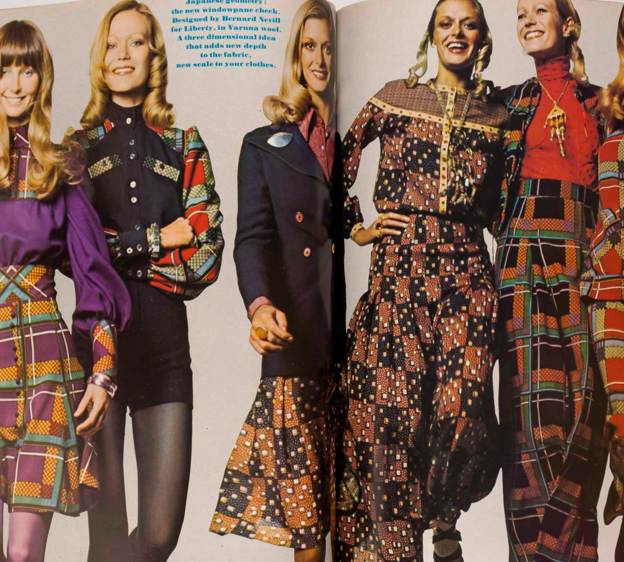 KANSAI YAMAMOTO Marie Helvin BRIDGET RILEY Anna Wintour HARPERS QUEEN July 1971