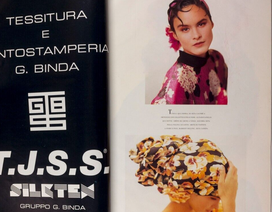 MATS GUSTAFSON silk paisley chiffon taffeta brocade VOGUE ITALIA fabric supp VTG