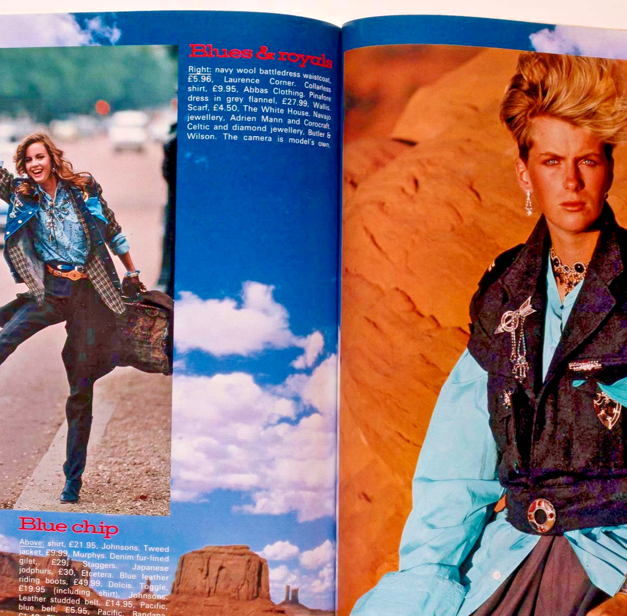 KIM ALEXIS Sloane Ranger CHRISTINA ONASSIS Cosmopolitan 1982 November UK Cowgirl