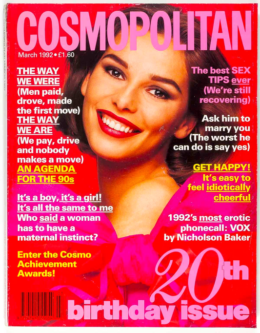 CLAIRE DHELENS Pedro Almodovar MIAMI 20th Anniversary COSMOPOLITAN March 1992 UK