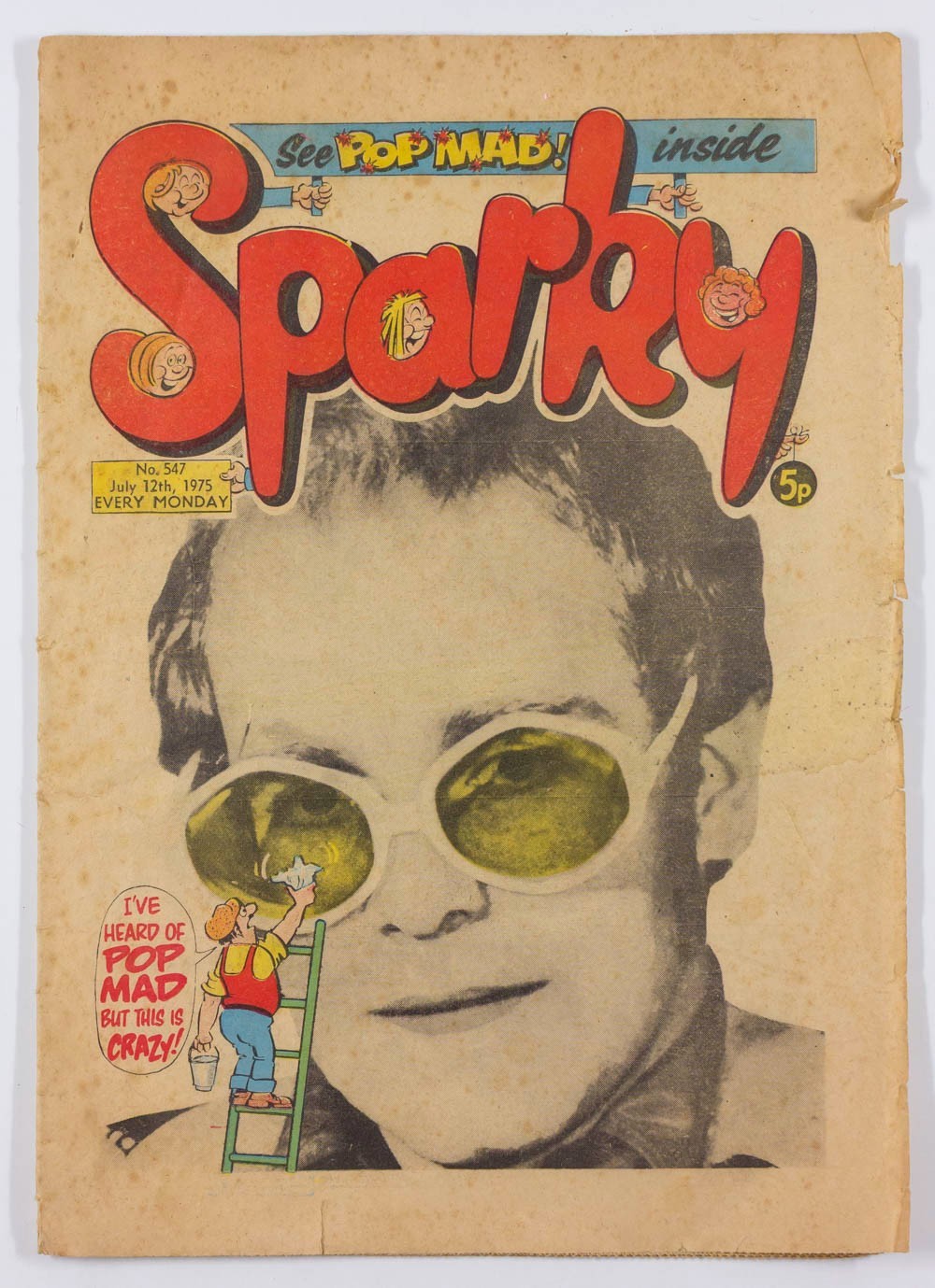 Elton John POP MAD music SPARKY magazine comic 12 July 1975 Ali's Baba ISSUE 547