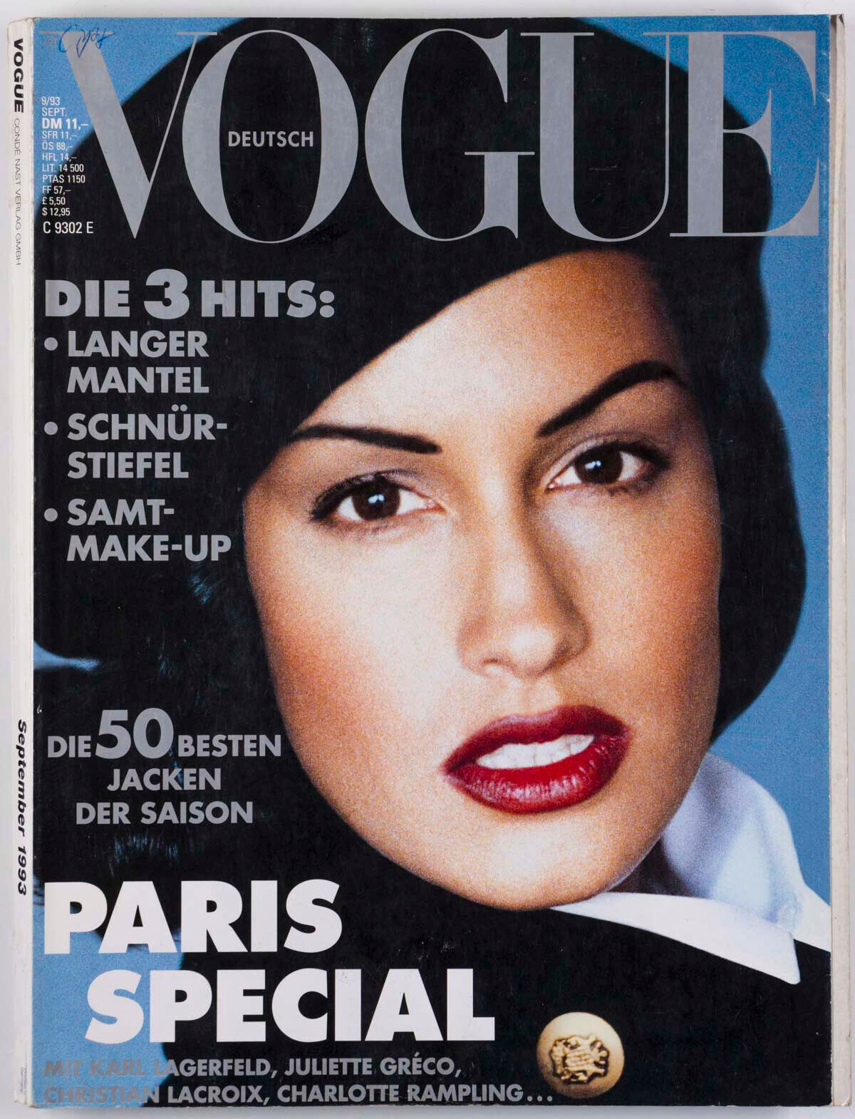 Yasmeen Ghauri EMMANUELLE BEART Farrah KRISTEN McMENAMY Greco RAMPLING vtg VOGUE