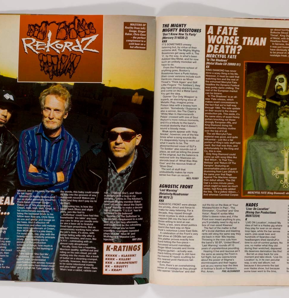 Metallica NIRVANA POSTER Ozzy Osbourne KERRANG magazine 1993 June 449 Bon Jovi