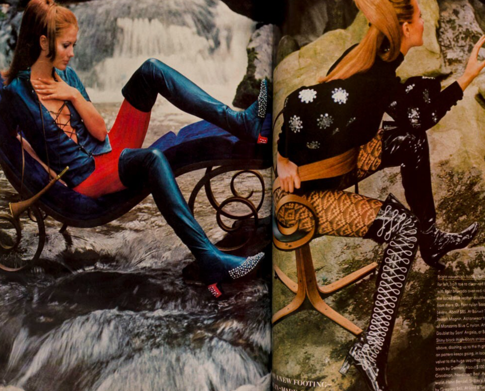Lauren Hutton TINA AUMONT Norman Parkinson VOGUE August 1968 Veruschka HORST vtg