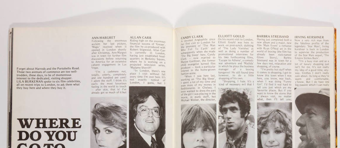 David Bowie SYDNE ROME Paula Yates INDEX magazine 2 1975 Barbra Streisand BIANCA