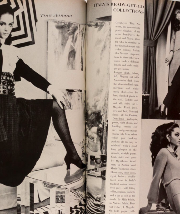Lauren Hutton TINA AUMONT Norman Parkinson VOGUE August 1968 Veruschka HORST vtg