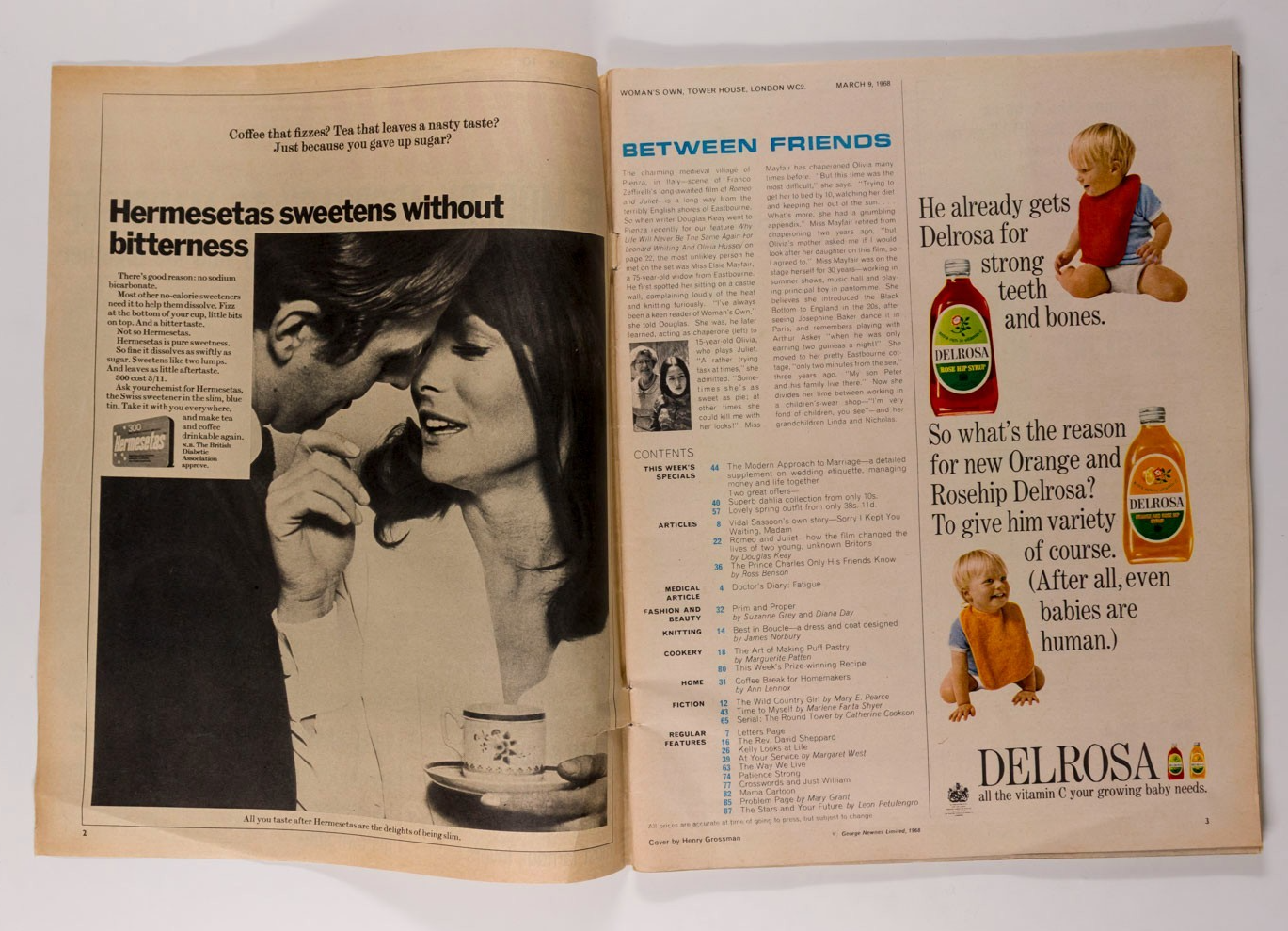 Leonard Whiting OLIVIA HUSSEY Romeo & Juliet WOMAN'S OWN 9 March 1968 Mia Farrow