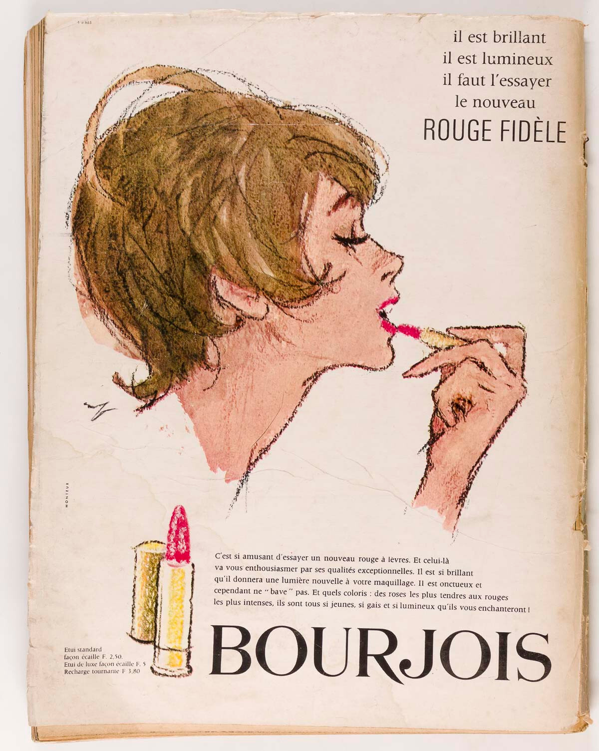 LEN DEIGHTON Dalida MAKE UP Elle magazine April 1965 Dior Bridalwear RICCI vtg