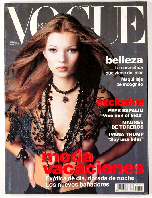 KATE MOSS Ivana Trump PEPE ESPALIU Vogue Spain magazine May 1993 grunge BELLEZA