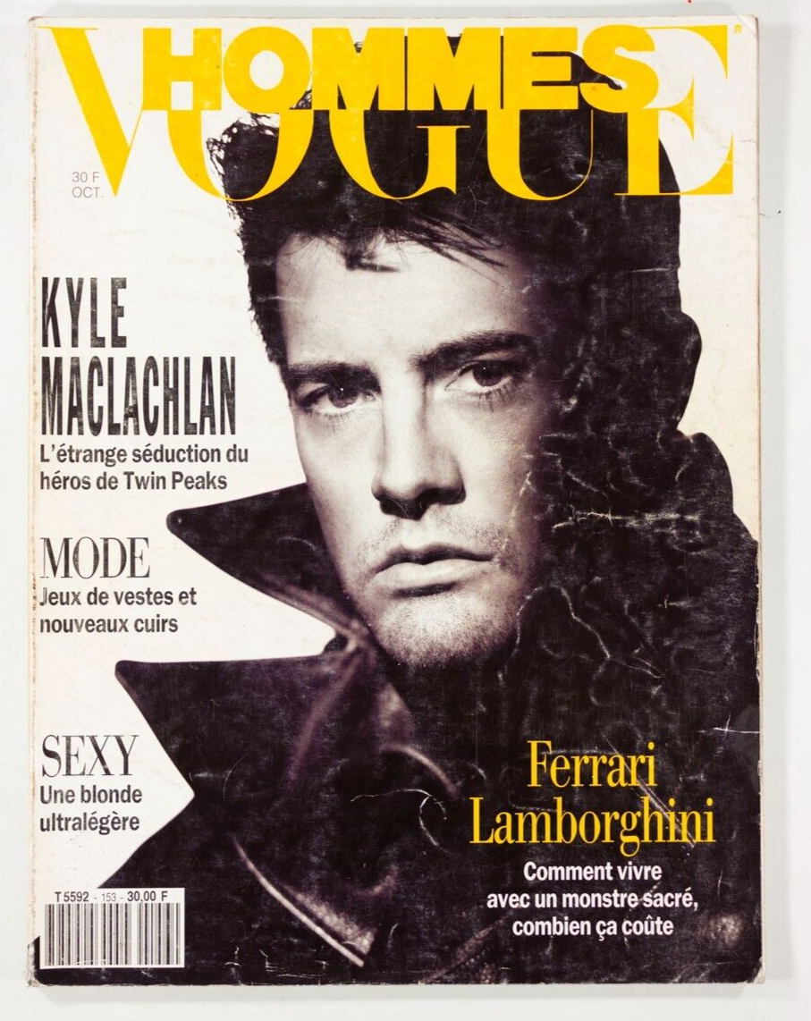 KYLE MACLACHLAN Twin Peaks LAMBORGHINI Ferrari cars SEXY MODE vtg VOGUE HOMMES