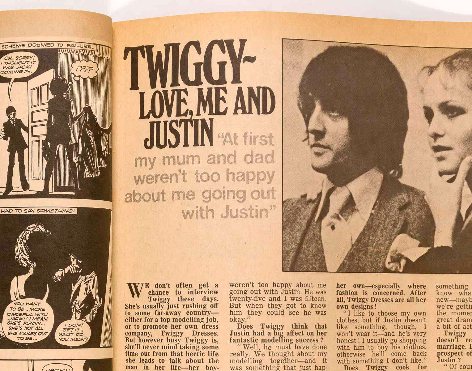 DAVID BOWIE Paul McCartney TWIGGY Mirabelle magazine January 1970 Susan George