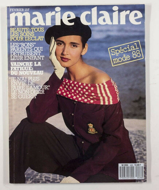 Gail Elliott MODE Paris fashion MARIE CLAIRE MAGAZINE French edition 02 1988 vtg