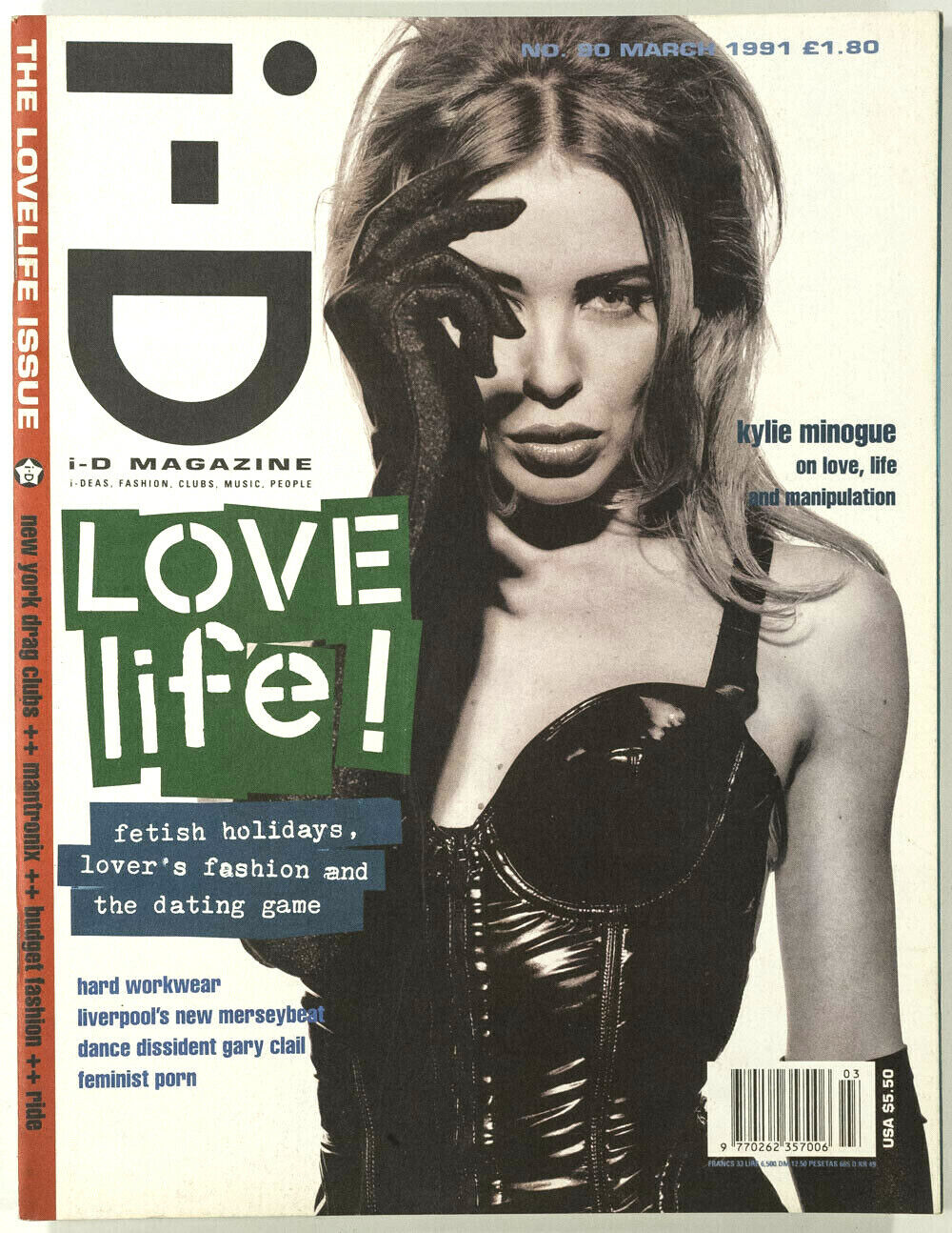 Kylie Minogue MANTRONIX Gary Clail RIDE Drag Club vtg i-D magazine 1991 March UK