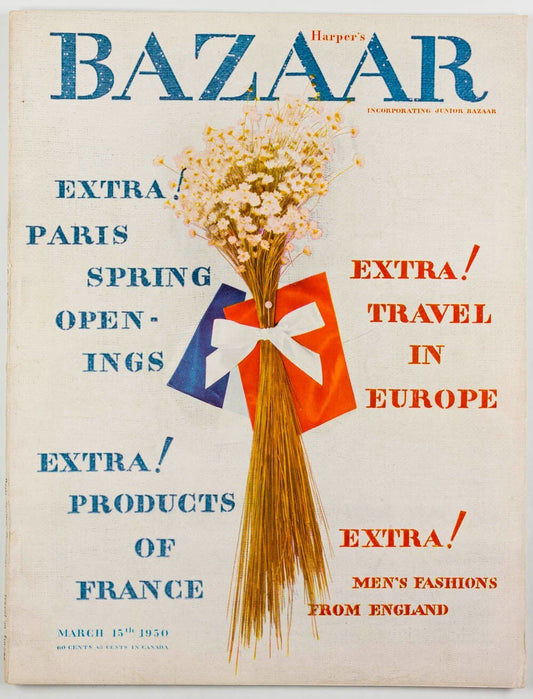Balenciaga DIOR Paris Collections MENSWEAR Harpers Bazaar March 1950 Colette VTG