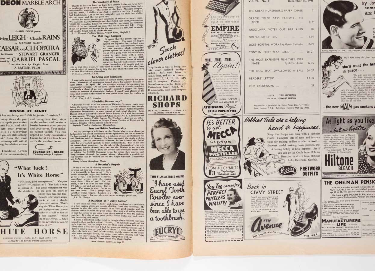 Vivien Leigh GRACIE FIELDS Nuremberg Trial PICTURE POST MAGAZINE December 1945