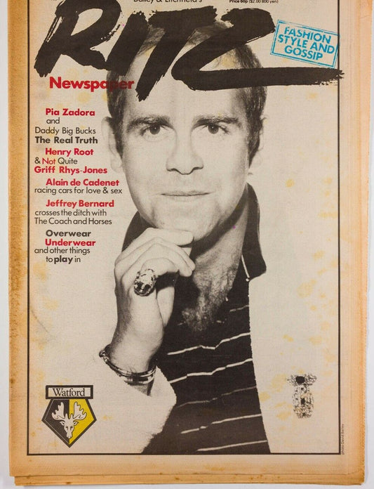 ELTON JOHN Pia Zadora GRIFF RHYS JONES Jeffrey Bernard RITZ magazine WATFORD FC