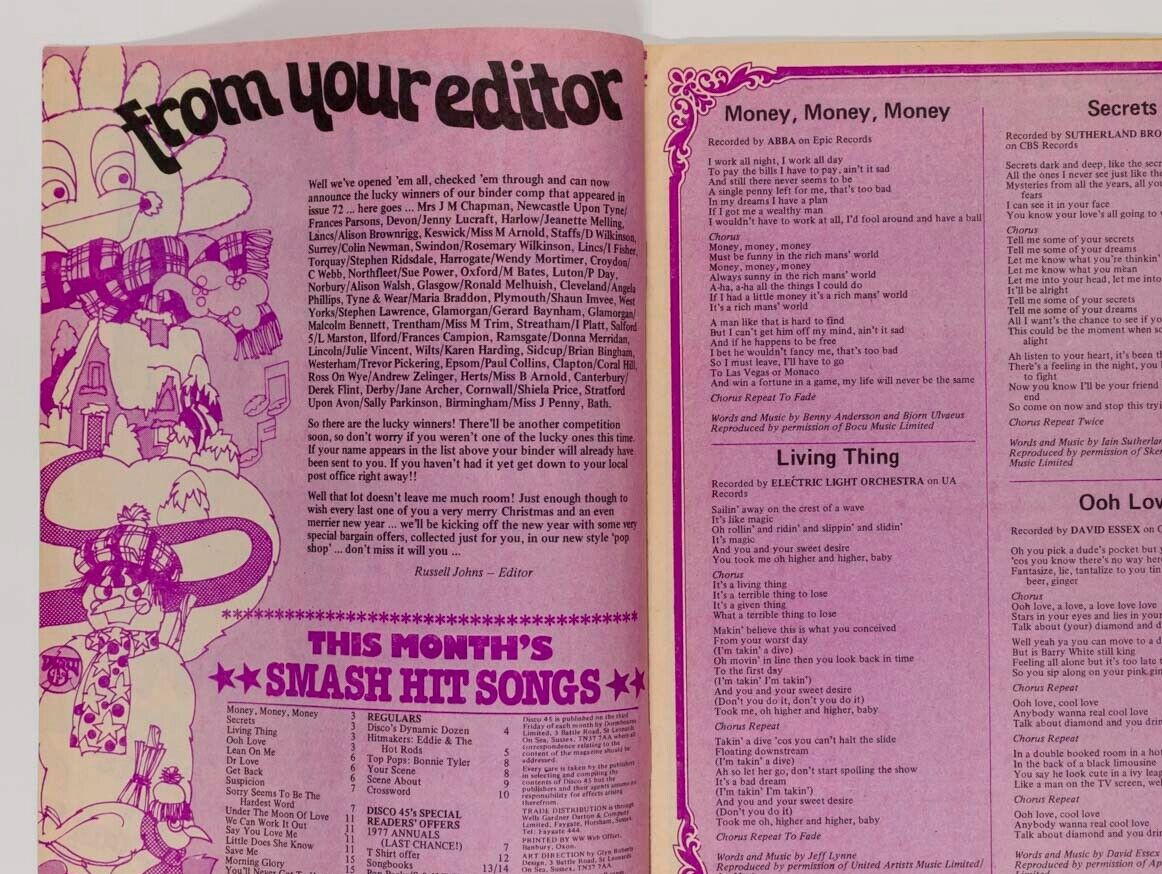 Fleetwood Mac EDDIE & THE HOT RODS Bonnie Tyler DISCO 45 magazine 74 Dec 1976 UK