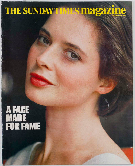 Isabella Rossellini ROGER MAYNE Barry Lewis SUNDAY TIMES magazine February 1986