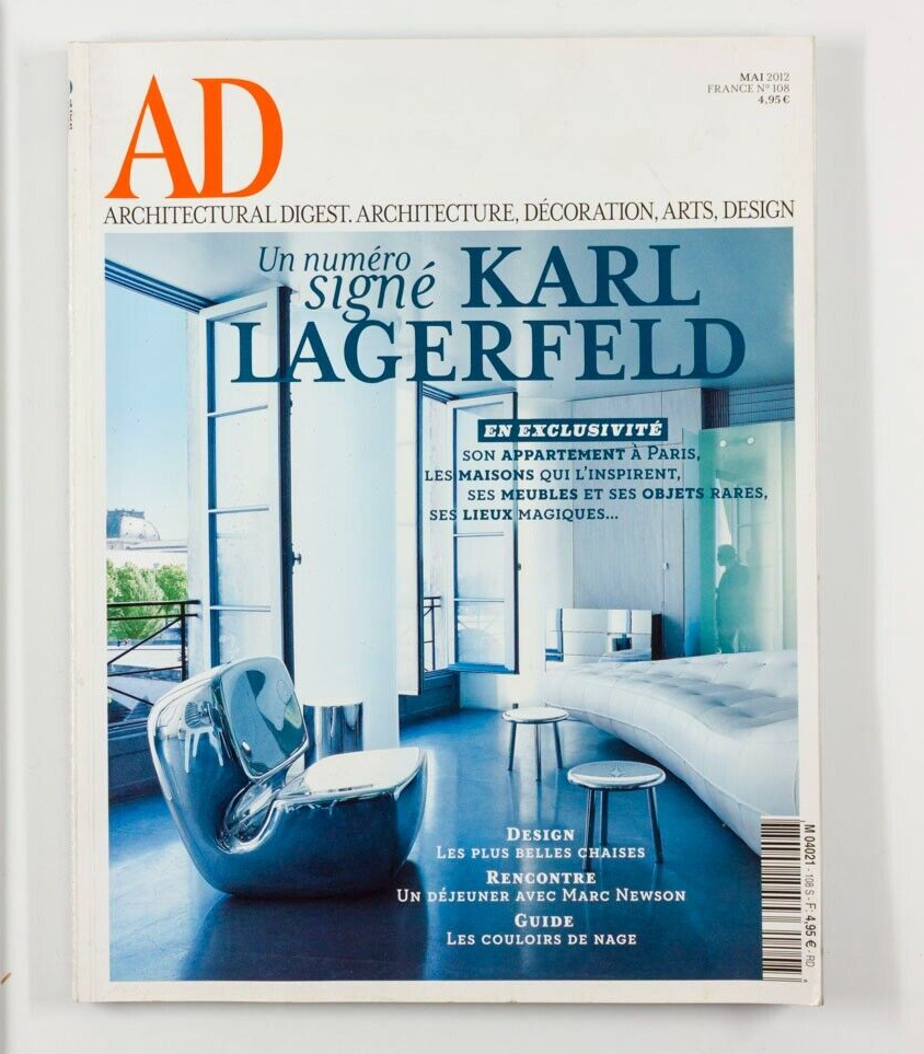 Karl Lagerfeld MARC NEWSON ARCHITECTURAL DIGEST magazine May 2012 AD Arts PARIS
