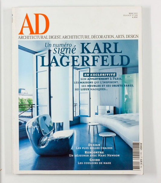 Karl Lagerfeld MARC NEWSON ARCHITECTURAL DIGEST magazine May 2012 AD Arts PARIS
