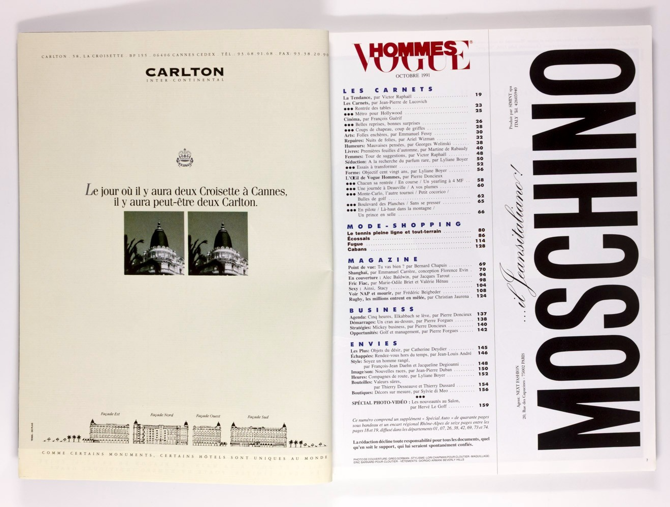 ALEC BALDWIN Monte Carlo SHANGHAI Vogue Hommes 1991 October FIAC Tennis RUGBY